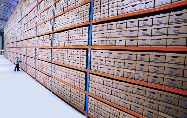 Productos organizados en filas sobre los estantes